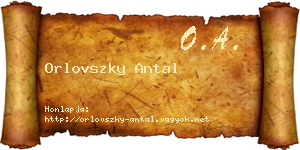 Orlovszky Antal névjegykártya