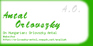 antal orlovszky business card